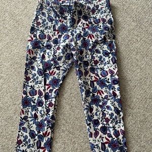 Red and blue patterned old navy khakis